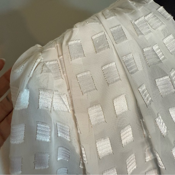 D’ALLAIRDS Vintage 80’s Dress Sheer Long Sleeves Shoulder Pads A-Line Large - Picture 7 of 12